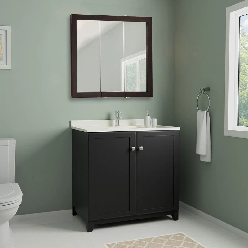 Design House Ventura Tri-View Medicine Cabinet Mirror 30", Espresso 4 Design House Ventura Tri-View Medicine Cabinet Mirror 30", Espresso - Image 2