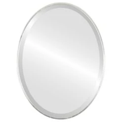 OVALCREST By The Oval And Round Mirror Store Medina Framed Oval Mirror, Silver Leaf Brown, 13"x17"