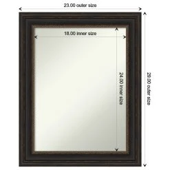 Amanti Art Accent Bronze Non-Beveled Bathroom Wall Mirror - 23 X 29 In. -Laural Home Shop 34a1bad702bddc54 6150 w800 h800 b1 p0