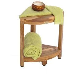 Ecodecors Earthyteak Corner Teak Shower Stools Or Shelf, 12"x12"x18" -Laural Home Shop 34c1aabc08112c03 8230 w800 h800 b1 p0