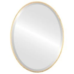 OVALCREST By The Oval And Round Mirror Store Medina Framed Oval Mirror, Gold Leaf, 13"x17"