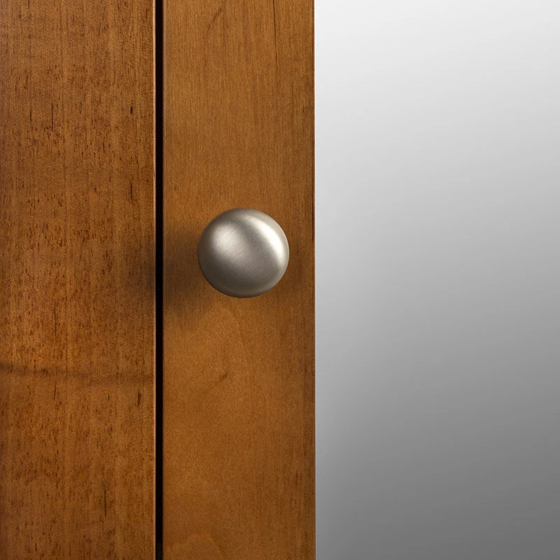 Maykke Maria 27"x35" Wood Medicine Cabinet With Mirror And Shelf, Natural Cherry 4 Maykke Maria 27"x35" Wood Medicine Cabinet With Mirror And Shelf, Natural Cherry - Image 2