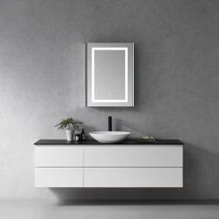 Altair Bojano 24" Clear Glass Surface-Mount/Recessed LED Mirror Medicine Cabinet 21 Altair Bojano 24" Clear Glass Surface-Mount/Recessed LED Mirror Medicine Cabinet -Laural Home Shop 35e18e1f02c4de79 8103 w800 h800 b0 p0