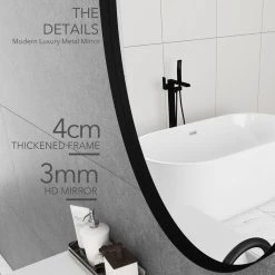 JimsMaison Oval Framed Wall Mounted Bathroom Vanity Mirror, Black, 24x36 -Laural Home Shop 3761a9a303171272 2750 w800 h800 b0 p0