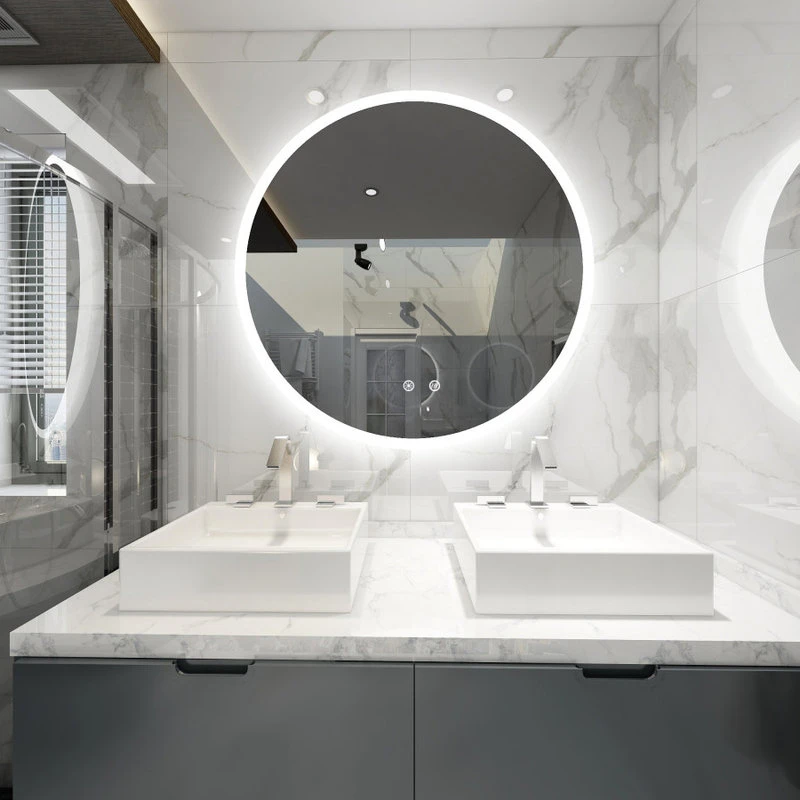 Ketcham Medicine Cabinets/Fred Silver & Company Orbit Round Dimmable LED Mirror With Defogger, 30"x1.75" 4 Ketcham Medicine Cabinets/Fred Silver & Company Orbit Round Dimmable LED Mirror With Defogger, 30"x1.75" - Image 2