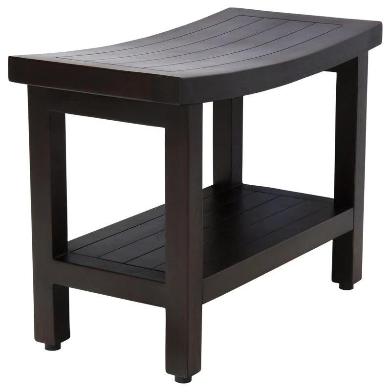 AquaTeak Patented 24" Sumba™ Mocha Teak Shower Bench With Shelf 5 AquaTeak Patented 24" Sumba™ Mocha Teak Shower Bench With Shelf - Image 3