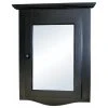 Renovators Supply Manufacturing Black Bathroom Wall Mount Corner Medicine Cabinet Solid Wood Recessed Mirror