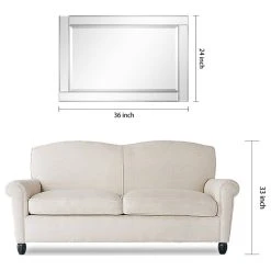 Empire Art Direct Beveled Rectangle Wall Mirror, Solid Wood Frame With 1"-Beveled Center, 36"x24" -Laural Home Shop 3821f4b80087adb3 7690 w800 h800 b1 p0