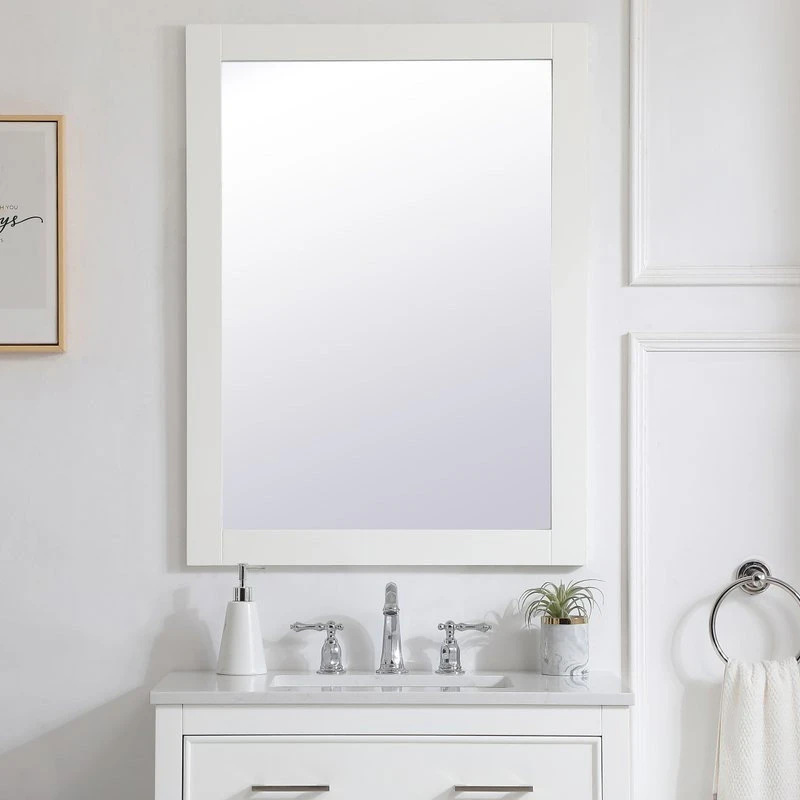 Elegant Furniture & Lighting Anderson Rectangle Vanity Mirror 27", White 4 Elegant Furniture & Lighting Anderson Rectangle Vanity Mirror 27", White - Image 2