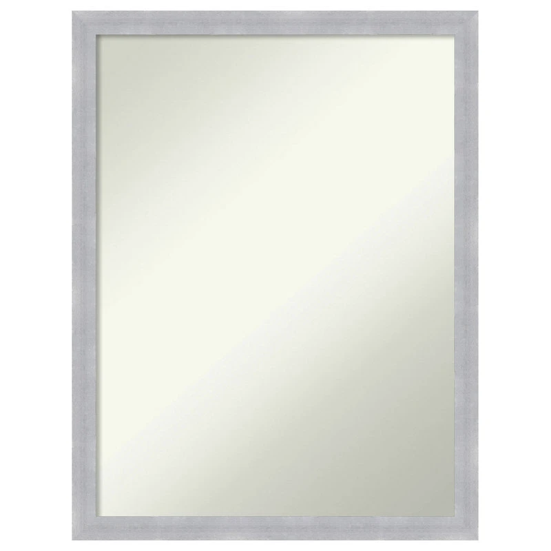 Amanti Art Grace Brushed Nickel Narrow Non-Beveled Bathroom Wall Mirror - 20 X 26 In. 3 Amanti Art Grace Brushed Nickel Narrow Non-Beveled Bathroom Wall Mirror - 20 X 26 In.