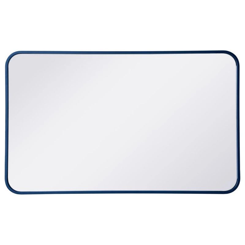 Elegant Furniture & Lighting Elegant Decor MR802236BL Soft Corner Metal Rectangular Mirror, 22"x36", Blue 3 Elegant Furniture & Lighting Elegant Decor MR802236BL Soft Corner Metal Rectangular Mirror, 22"x36", Blue