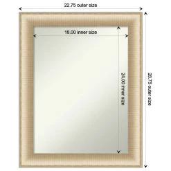Amanti Art Elegant Brushed Honey Non-Beveled Bathroom Wall Mirror - 22.75 X 28.75 In. -Laural Home Shop 3961537602bddddd 6145 w800 h800 b1 p0