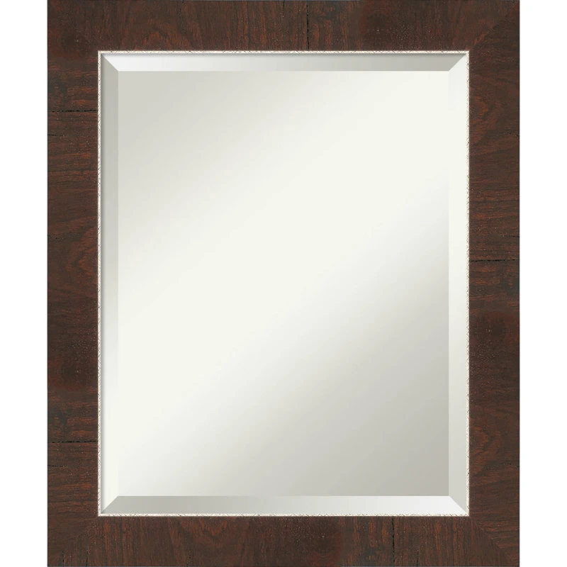 Amanti Art Wildwood Brown Narrow Beveled Bathroom Wall Mirror - 19.25 X 23.25 In. 3 Amanti Art Wildwood Brown Narrow Beveled Bathroom Wall Mirror - 19.25 X 23.25 In.
