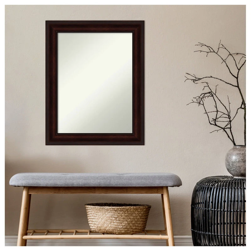 Amanti Art Coffee Bean Brown Non-Beveled Bathroom Wall Mirror - 23 X 29 In. 7 Amanti Art Coffee Bean Brown Non-Beveled Bathroom Wall Mirror - 23 X 29 In. - Image 5