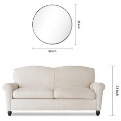 Empire Art Direct Ultra Stainless Steel Round Wall Mirror- 30"x30", Polished Silver -Laural Home Shop 3a2181550040c0fc 4791 w800 h800 b1 p0