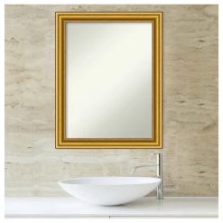 Amanti Art Townhouse Gold Wood Framed Non-Beveled Bathroom Wall Mirror 21.5 X 27.5 In -Laural Home Shop 3a91701d02bdde1b 5750 w800 h800 b1 p0