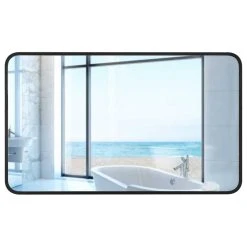 LEDEL Modern Rounded Rectangular Metal Framed Bathroom Vanity Mirror, 24"x40" 15 LEDEL Modern Rounded Rectangular Metal Framed Bathroom Vanity Mirror, 24"x40" -Laural Home Shop 3aa12edc03ede6f6 8984 w800 h800 b1 p0