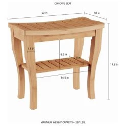 Trademark Global Shower Bench-Water Resistant Natural Eco-Friendly Bamboo With Storage Shelf 12 Trademark Global Shower Bench-Water Resistant Natural Eco-Friendly Bamboo With Storage Shelf -Laural Home Shop 3aa15e890323a6b0 2407 w800 h800 b1 p0