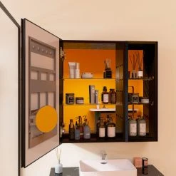 Jims Maison 30" Aluminum Surface Mount Medicine Cabinet With Mirror And Exterior Shelves, L 18 Jims Maison 30" Aluminum Surface Mount Medicine Cabinet With Mirror And Exterior Shelves, L -Laural Home Shop 3ad16264037c44d9 7383 w800 h800 b0 p0