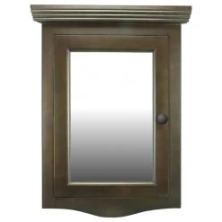 Renovators Supply Manufacturing Wall Mount Bathroom Corner Medicine Cabinet Storage Dark Oak With Mirror -Laural Home Shop 3b012fa70b58c469 0375 w800 h800 b1 p0