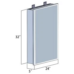 Vinnova 24" Rectangular Frameless Lighted Medicine Cabinet Wall Mounted Mirror -Laural Home Shop 3b51eeb801a9c0c1 5342 w800 h800 b1 p0