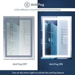 JONATHAN Y Remy Anti-Fog Front/Back-lit Bathroom Vanity Mirror, Touch Control, Height: 36" -Laural Home Shop 3b9154160372a330 8724 w800 h800 b0 p0