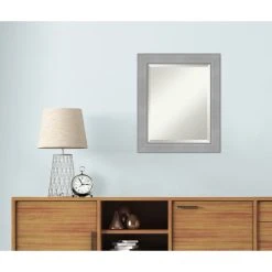 Amanti Art Vista Brushed Nickel Beveled Bathroom Wall Mirror - 20.25 X 24.25 In. -Laural Home Shop 3c01ca230ec6db6b 6849 w800 h800 b0 p0