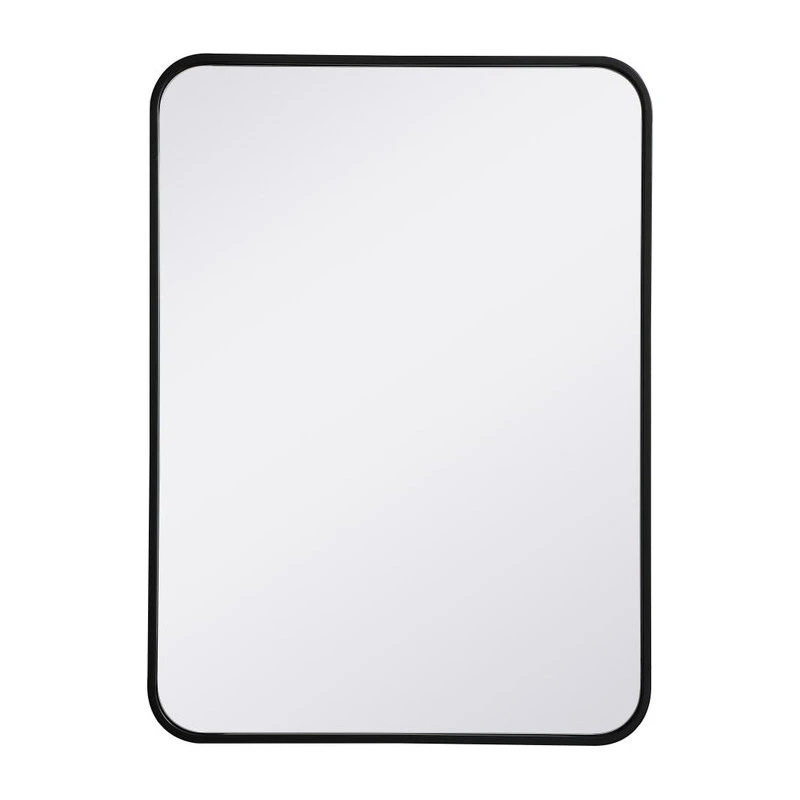 Elegant Furniture & Lighting Ellis Soft Corner Metal Rectangular Mirror, Black, 22"x30" 3 Elegant Furniture & Lighting Ellis Soft Corner Metal Rectangular Mirror, Black, 22"x30"