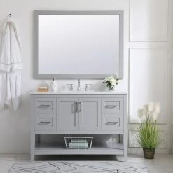 Elegant Furniture & Lighting Anderson Rectangle Vanity Mirror, 48", Gray -Laural Home Shop 3cd1eba700959028 9128 w800 h800 b0 p0