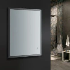 Fresca Angelo Bathroom Mirror With Halo Style LED Lighting And Defogger, 48"x36" 20 Fresca Angelo Bathroom Mirror With Halo Style LED Lighting And Defogger, 48"x36" -Laural Home Shop 3ce13e250f08f5f8 9099 w800 h800 b0 p0