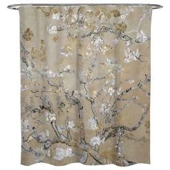The Oliver Gal Artist Co. Oliver Gal "Van Gogh In Gold Blossoms Inspiration" 71x74 Shower Curtain