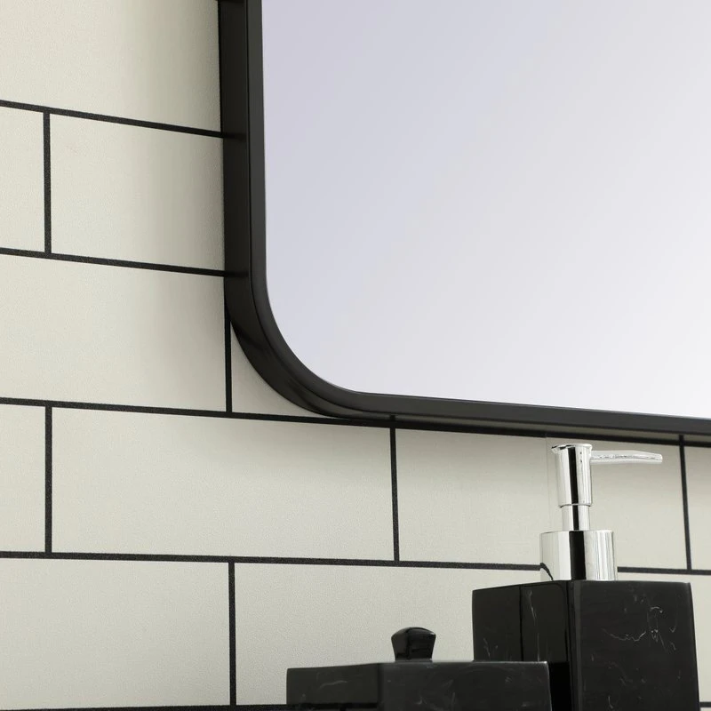 Elegant Furniture & Lighting Elegant Decor MR802440BK Soft Corner Metal Rectangular Mirror, 24"x40" 7 Elegant Furniture & Lighting Elegant Decor MR802440BK Soft Corner Metal Rectangular Mirror, 24"x40" - Image 5