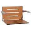 Seachrome Corporation Seachrome Comfort Shower Seat, Teak Seat With Silver Frame