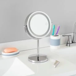 Home Basics Cosmetic Mirror, LED Light, Chrome 8 Home Basics Cosmetic Mirror, LED Light, Chrome -Laural Home Shop 3ee111e20cd0891d 8789 w800 h800 b0 p0