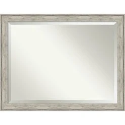 Amanti Art Crackled Metallic Beveled Bathroom Wall Mirror - 45 X 35 In.
