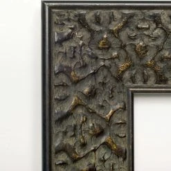 Amanti Art Intaglio Embossed Black Beveled Wood Bathroom Wall Mirror - 32.5 X 26.5 In. -Laural Home Shop 4001b9a308ff97cf 6654 w800 h800 b0 p0