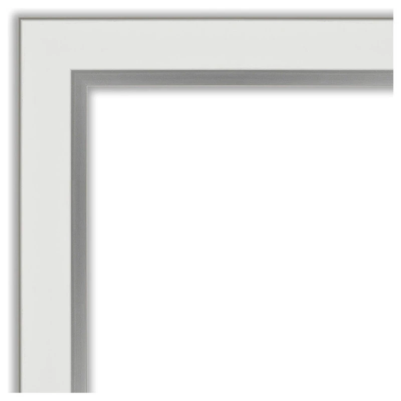 Amanti Art Eva White Silver Narrow Beveled Bathroom Wall Mirror - 19 X 23 In. 6 Amanti Art Eva White Silver Narrow Beveled Bathroom Wall Mirror - 19 X 23 In. - Image 4