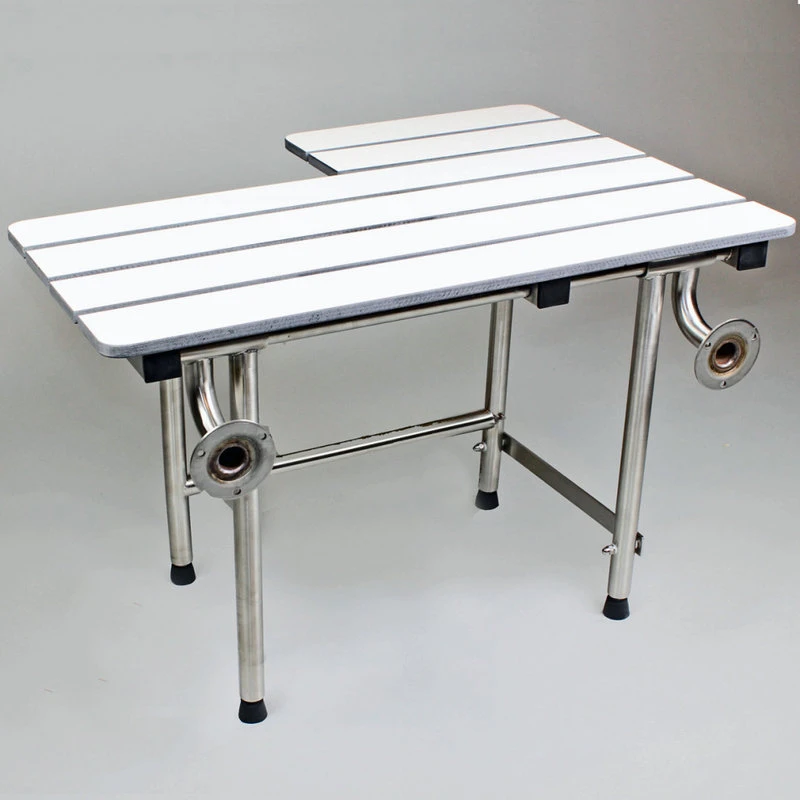 CSI Bathware Shower Seat With Swing Down Legs, White Phenolic Slatted, 28"x21, Right Hand 4 CSI Bathware Shower Seat With Swing Down Legs, White Phenolic Slatted, 28"x21, Right Hand - Image 2