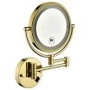 JimsMaison 8" Round Framed Swing Arm Wall Mounted LED Makeup Mirror, Gold -Laural Home Shop 40a178ba02ac5519 9300 w800 h800 b1 p0