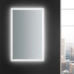 Fresca Angelo Bathroom Mirror With Halo Style LED Lighting And Defogger, 48"x30" -Laural Home Shop 40b113d40f08f60d 7970 w800 h800 b0 p0