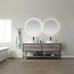 Vinnova 32'' Round LED Lighted Accent Bathroom/Vanity Wall Mirror 16 Vinnova 32'' Round LED Lighted Accent Bathroom/Vanity Wall Mirror -Laural Home Shop 40c15e6c01a9c474 7034 w800 h800 b0 p0