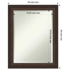 Amanti Art Lara Bronze Beveled Wood Bathroom Wall Mirror - 22.5 X 28.5 In. -Laural Home Shop 4101b1bc034463d1 6864 w800 h800 b1 p0