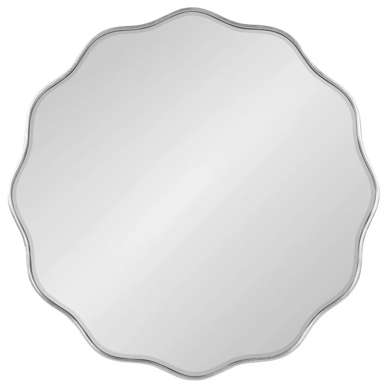Uniek Viona Round Scalloped Mirror, Silver 26" Diameter 4 Uniek Viona Round Scalloped Mirror, Silver 26" Diameter - Image 2