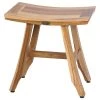 Ecodecors Satori Eastern Style Earthyteak Shower Bench, 18", Without Shelf