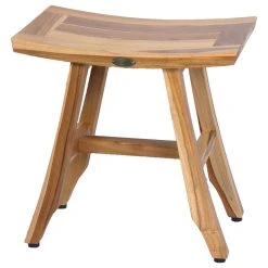 Ecodecors Satori Eastern Style Earthyteak Shower Bench, 18", Without Shelf
