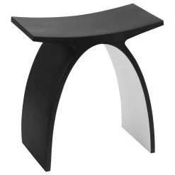 Alfi Trade ABST77BM Black Matte Arched Solid Surface Resin Bathroom / Shower Stool