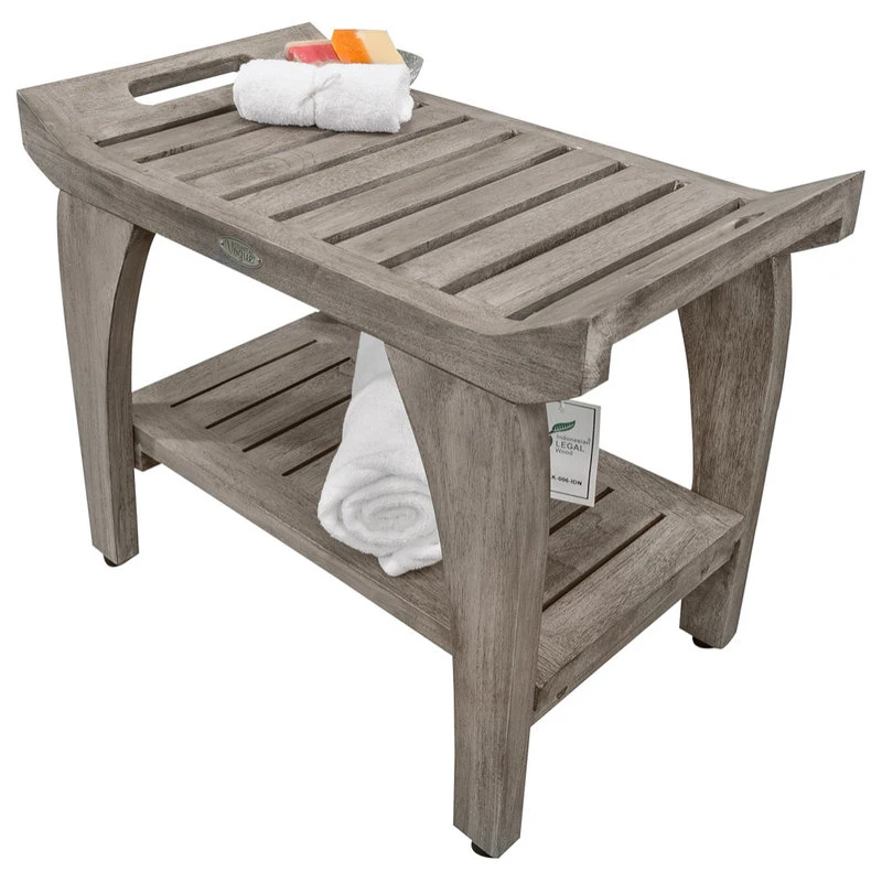 DecoTeak CoastalVogue Tranquility 24" Wide ShowerBench GR156, Gray 8 DecoTeak CoastalVogue Tranquility 24" Wide ShowerBench GR156, Gray - Image 6