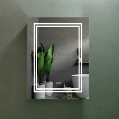 Cenports Commerce Vyaya Ontario Silver Aluminum Mount Mirror Medicine Cabinet VYY-AC29-24 -Laural Home Shop 4271d1cb02681f55 6449 w800 h800 b0 p0