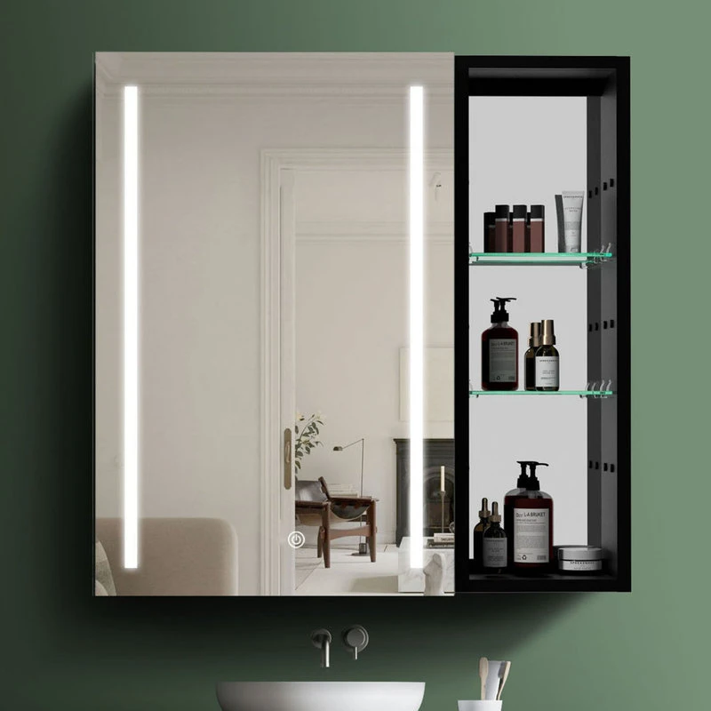 Jims Maison 30" Aluminum Surface Mount Medicine Cabinet With Mirror And Exterior Shelves, L 4 Jims Maison 30" Aluminum Surface Mount Medicine Cabinet With Mirror And Exterior Shelves, L - Image 2