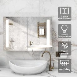 Modland Recessed Or Surface Mount Frameless Medicine Cabinet W/ LED Light & 4 Mirrors -Laural Home Shop 42919c0603198c11 4165 w800 h800 b0 p0